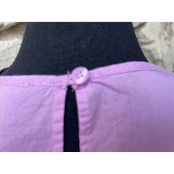 J Crew Tunic Top Small Pink 3/4‎ Puff Ruffled Sleeves Embroidered Excellent - Picture 7 of 8